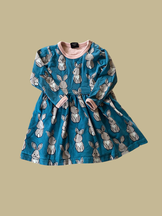 Organic cotton bunny dress 9-18m | Maxomorra