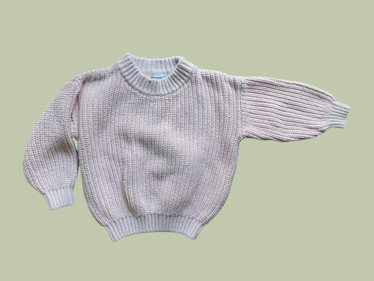 Cotton blend light pink chunky sweater 18m | Rococo