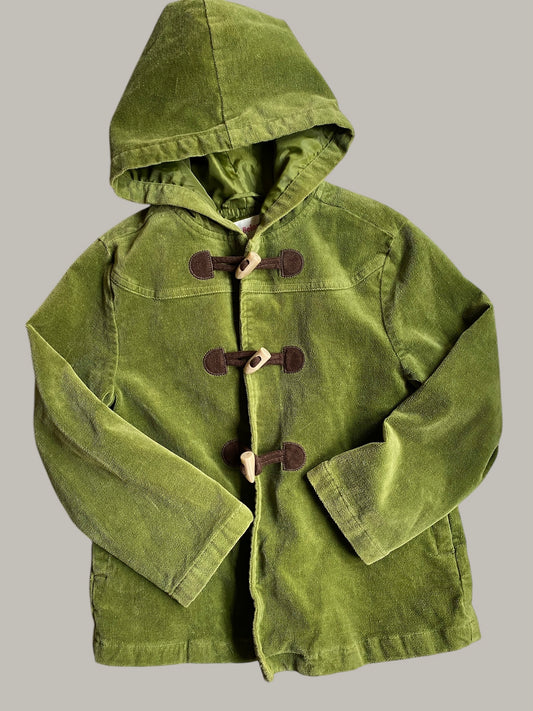 Green brushed corduroy toggle jacket 5-6Y | Gymboree