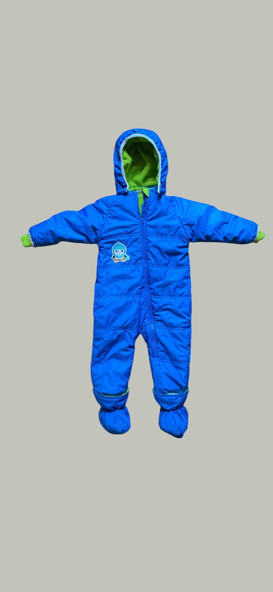 Blue fleece lined snowsuit 6-12m | Etirel