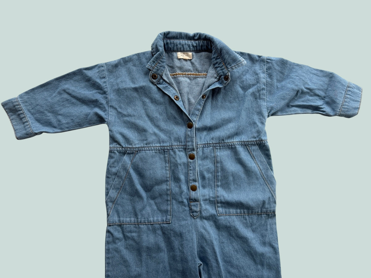 Organic cotton denim boiler suit 2-3Y | The Simple Folk