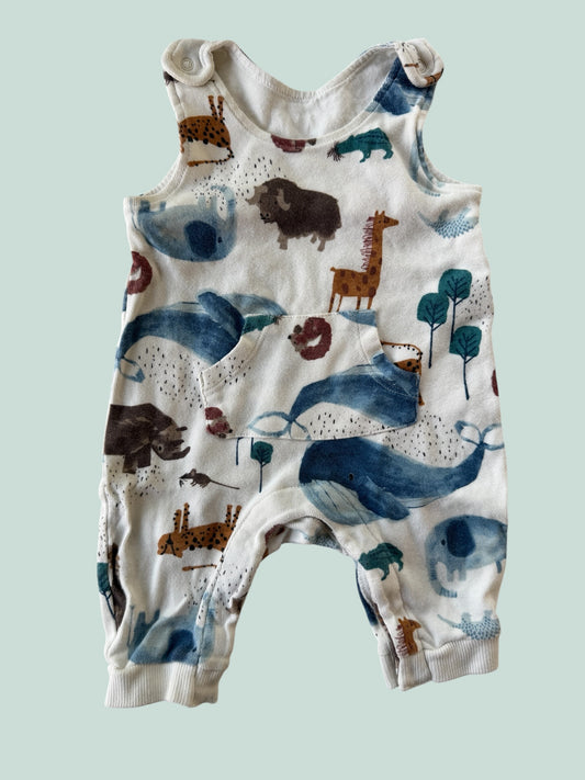 Wild animal cotton romper 6m | Marks & Spencer