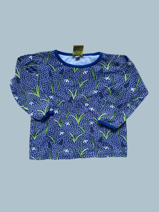Organic cotton long sleeve flower top 12-24m | Duns Sweden