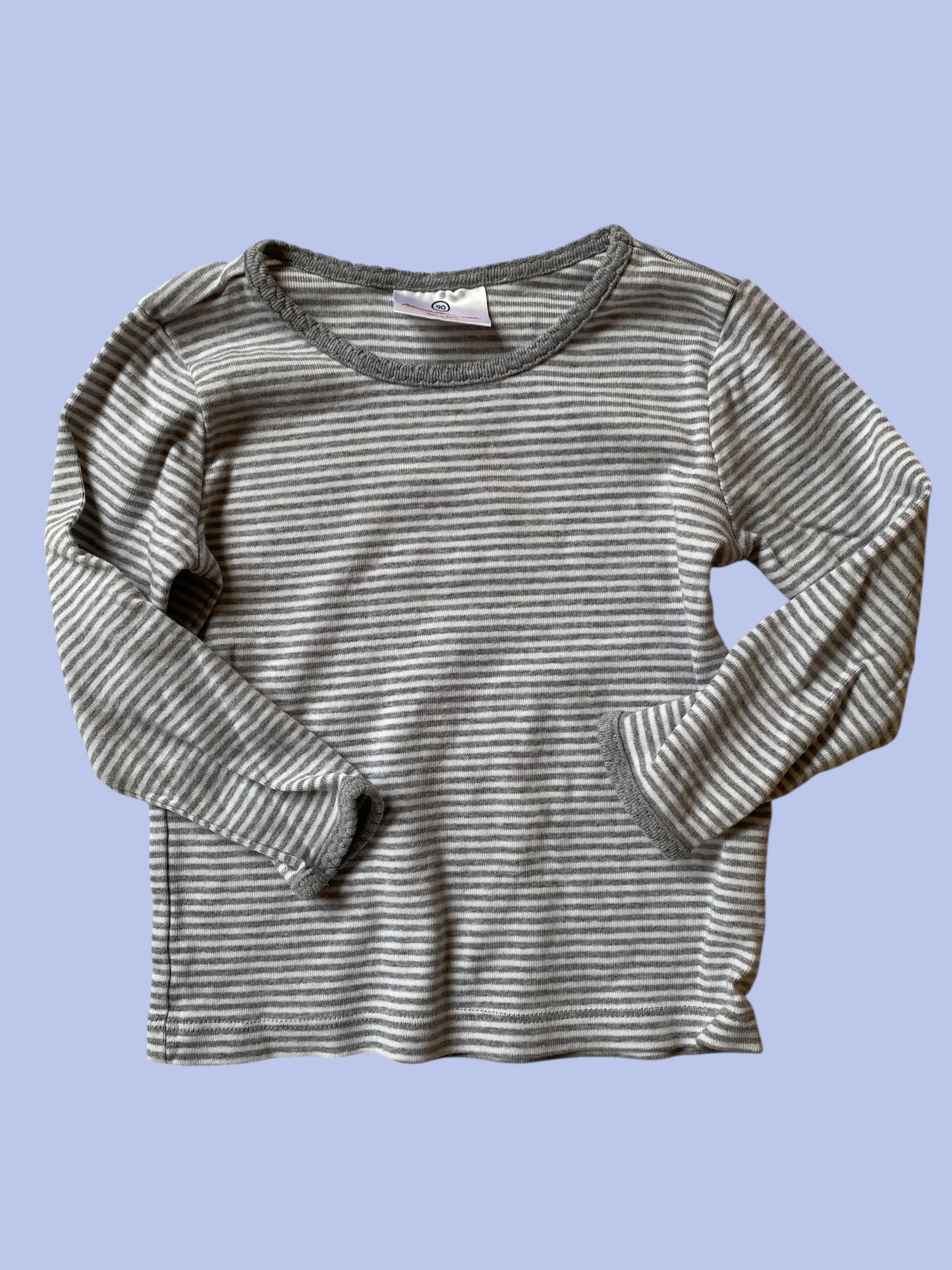 Striped cotton long sleeve top 2-3Y (90) | Hanna Andersson
