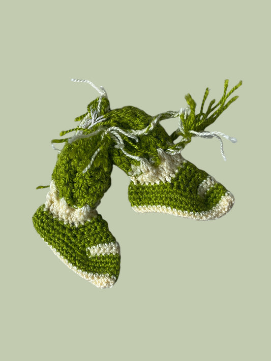 Hand knit baby booties newborn - 6m