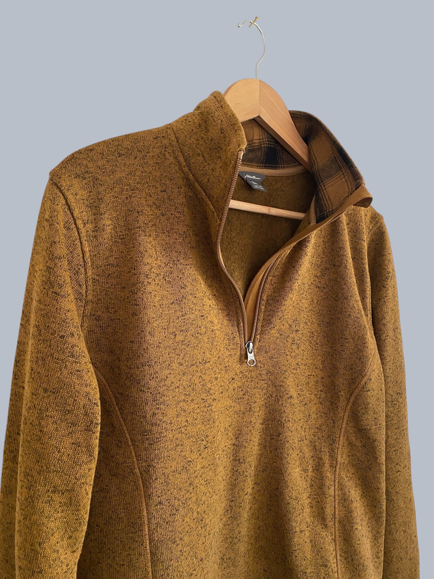 Brown  1/4 Zip-Up Sweater men’s XL | Eddie Bauer