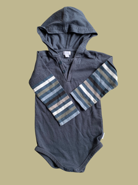 Cotton long sleeve hooded onesie 12-18m | Mexx