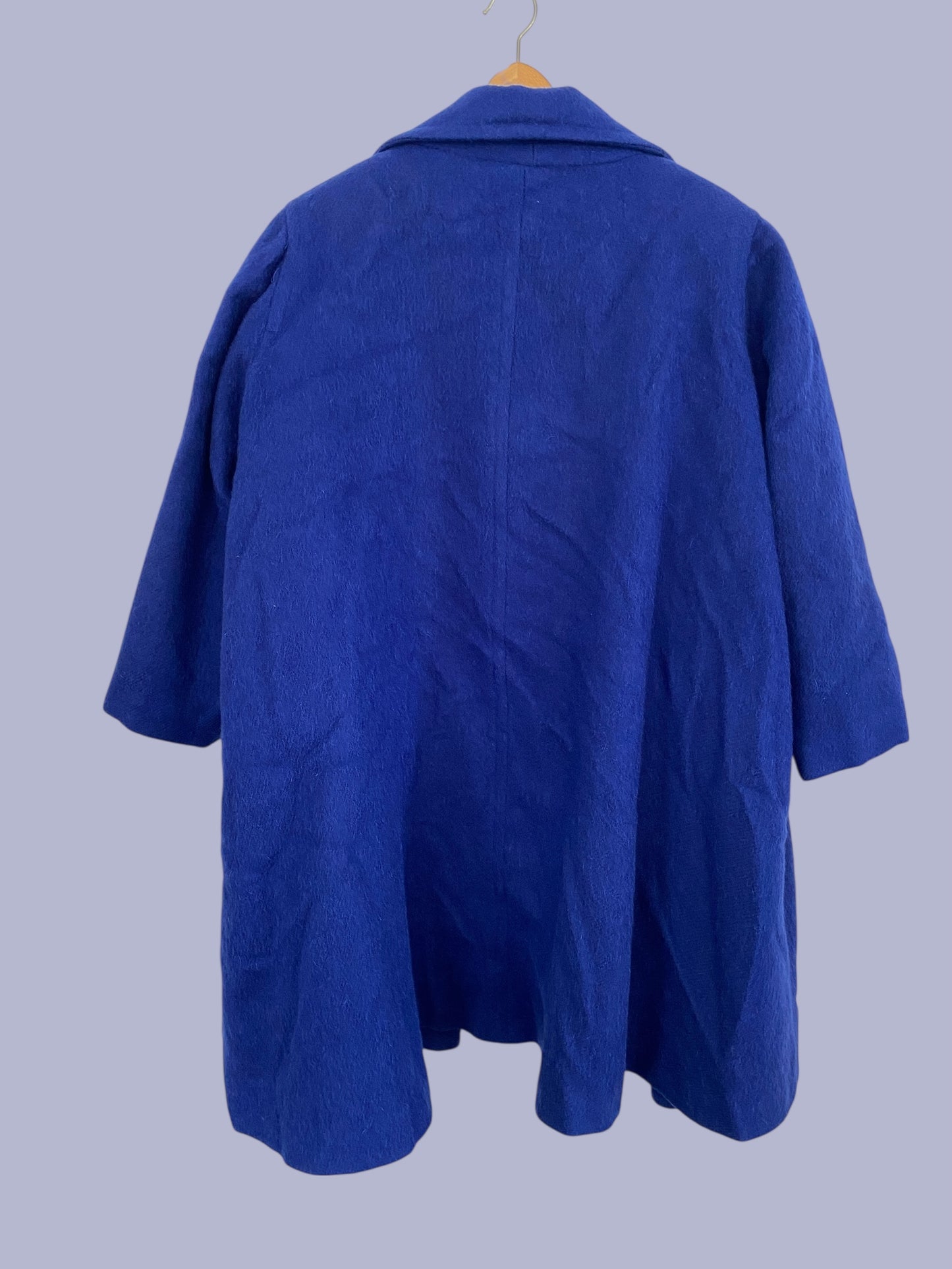 Vintage electric blue 100% mohair coat women's XL-XXL