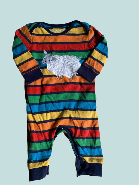 Organic cotton striped romper 3-6m | Frugi