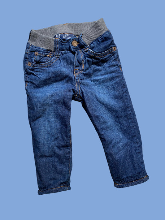 Fleece lined straight jeans 12-18m | Gap