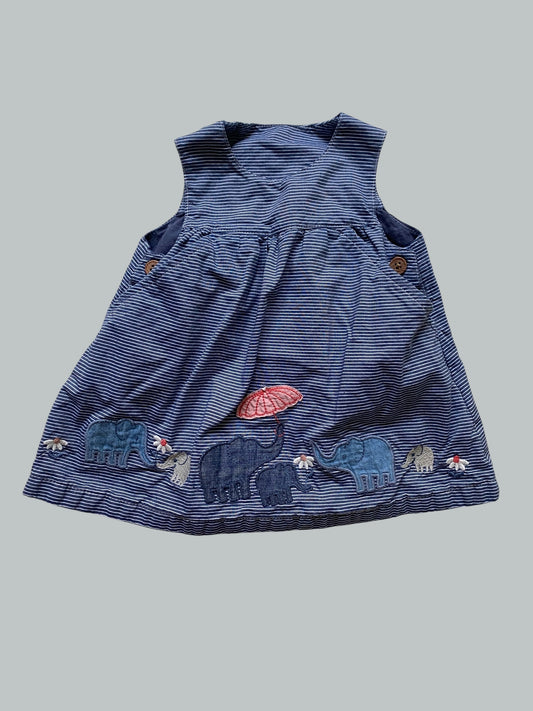 Cotton striped elephant dress 0-3m | Marks & Spencer