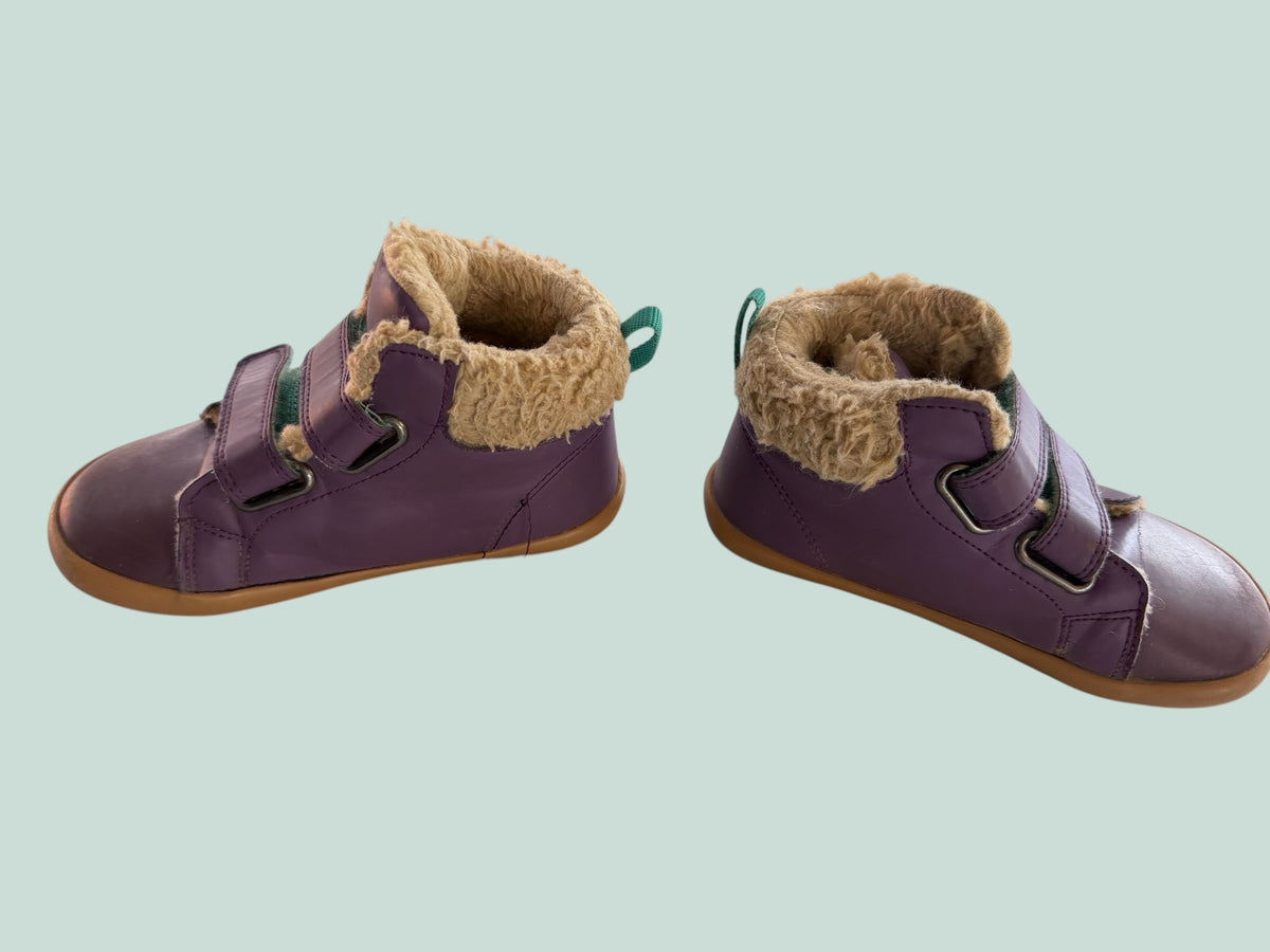 Purple faux fur lined velcro sneakers 11US Little Kid | Ten Little