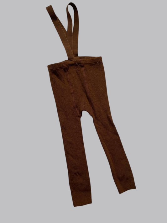 Wool blend leggings with suspenders 2-4Y