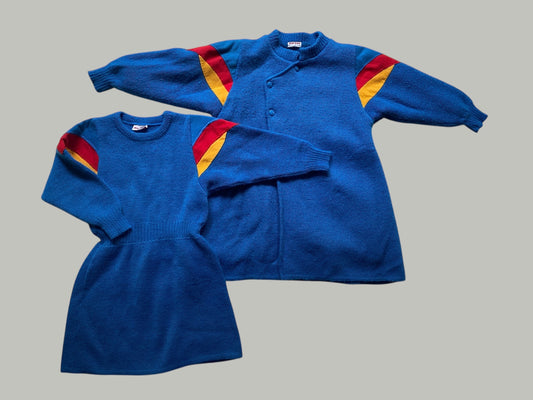 Vintage arcylic/wool blend dress and lined coat set ~5Y | Marêse