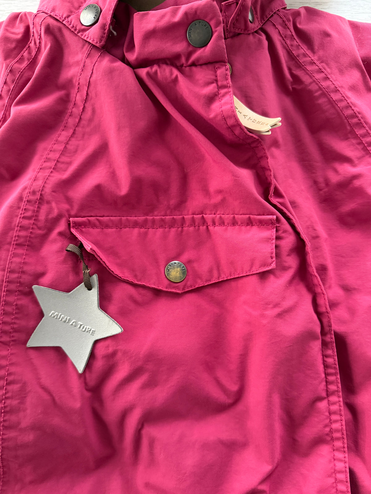 Dark raspberry winter jacket with pixie hood 2Y | Mini A Ture Copenhagen