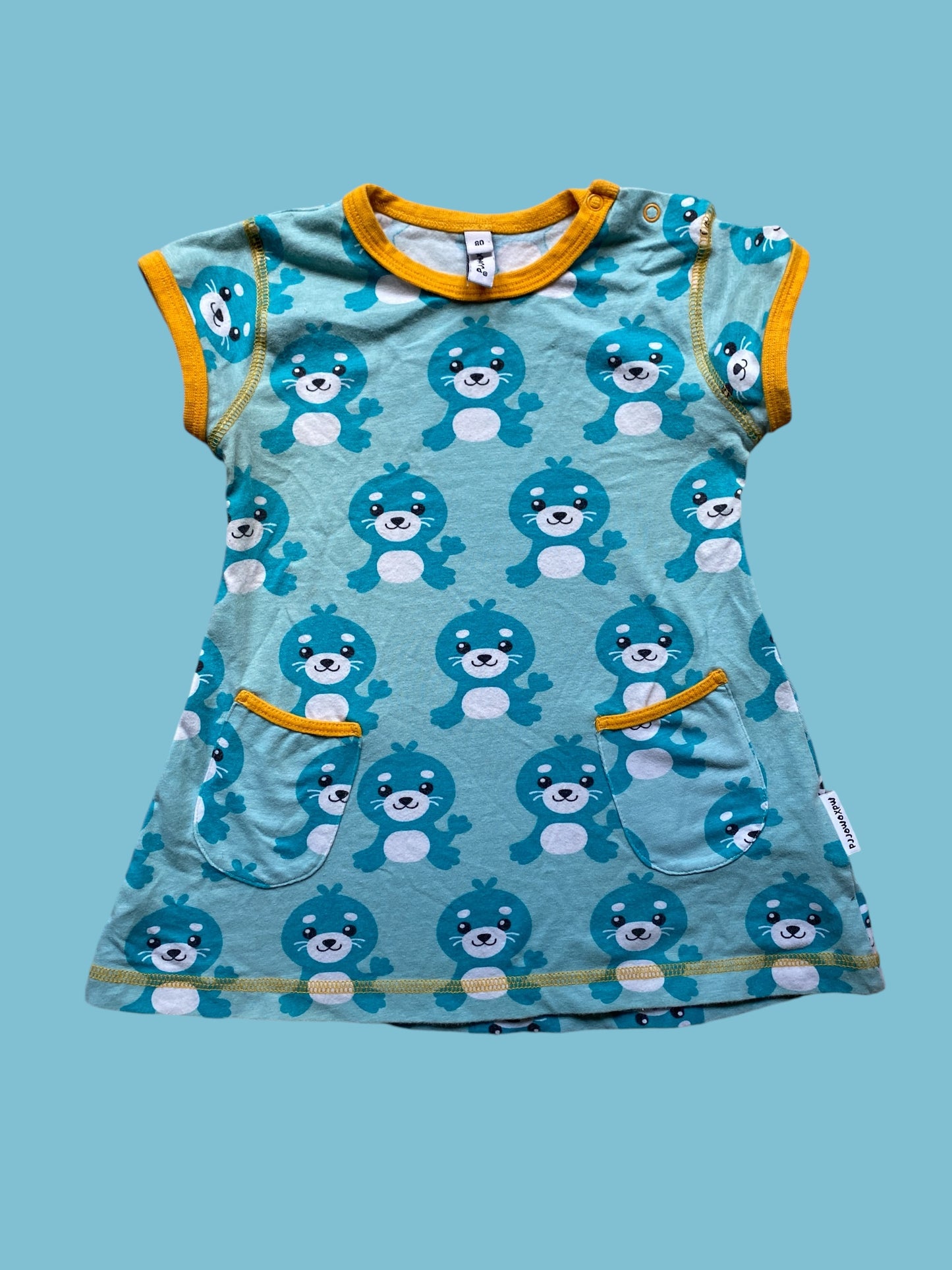 Organic cotton seal dress 6-12m | Maxomorra