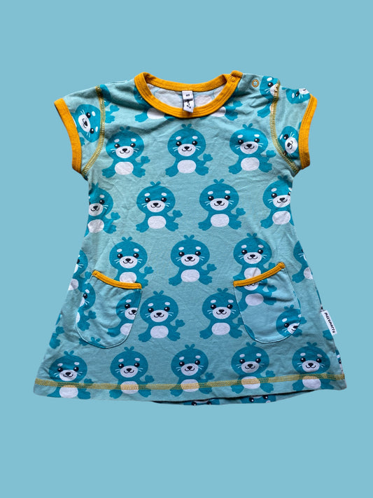 Organic cotton seal dress 6-12m | Maxomorra