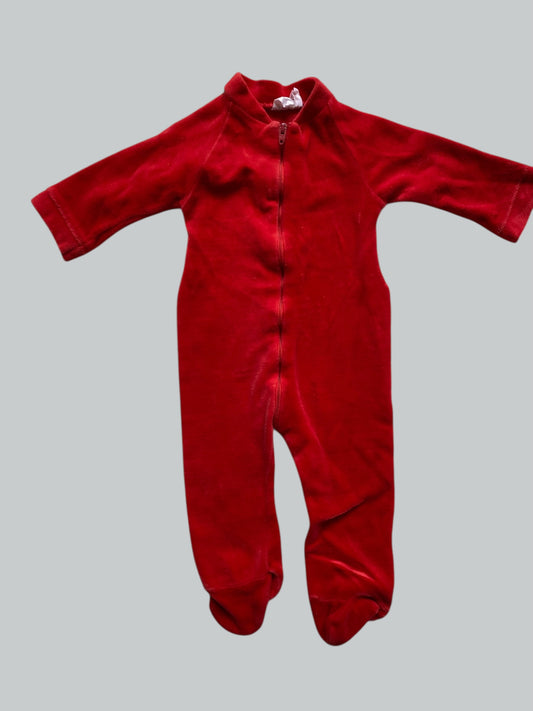 Vintage cotton blend velvet sleeper 0-6m | Made in Canada