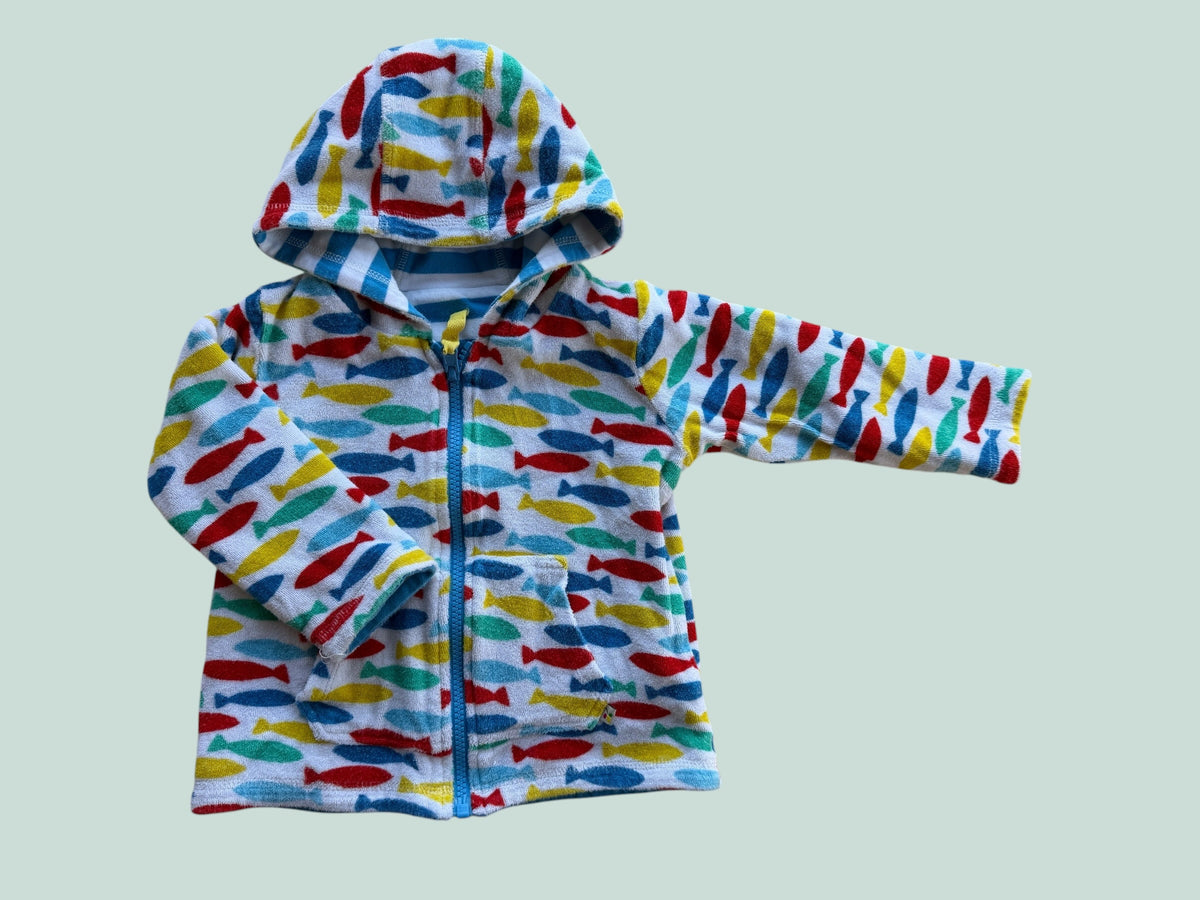 Organic cotton reversible hooded sweater 12-24m | Frugi