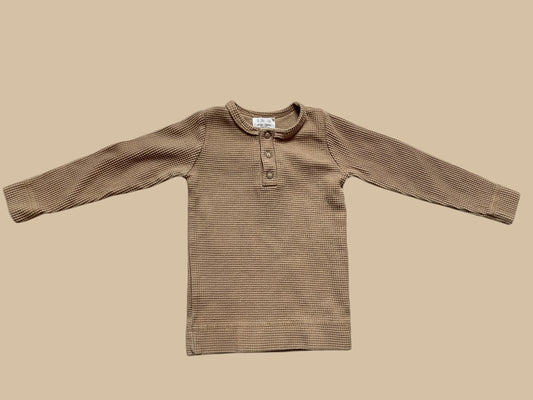 Organic cotton waffle top 6-9m | The Simple Folk