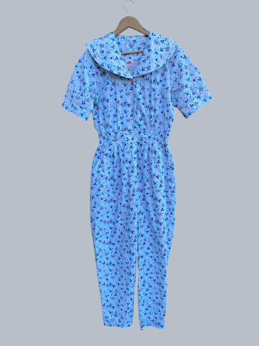 Vintage floral jumpsuit women’s medium