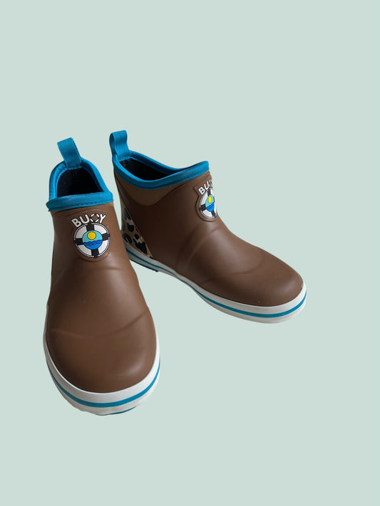 Brown Cheetah Rubber Boots size 2Y Big Kids | Buoy NEW
