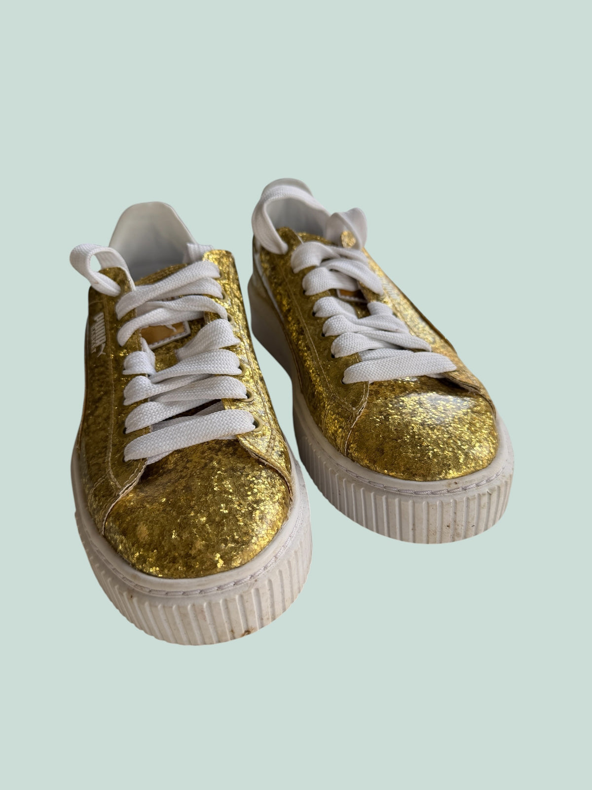 Gold sneakers 8US women's (38.5EU) | Puma