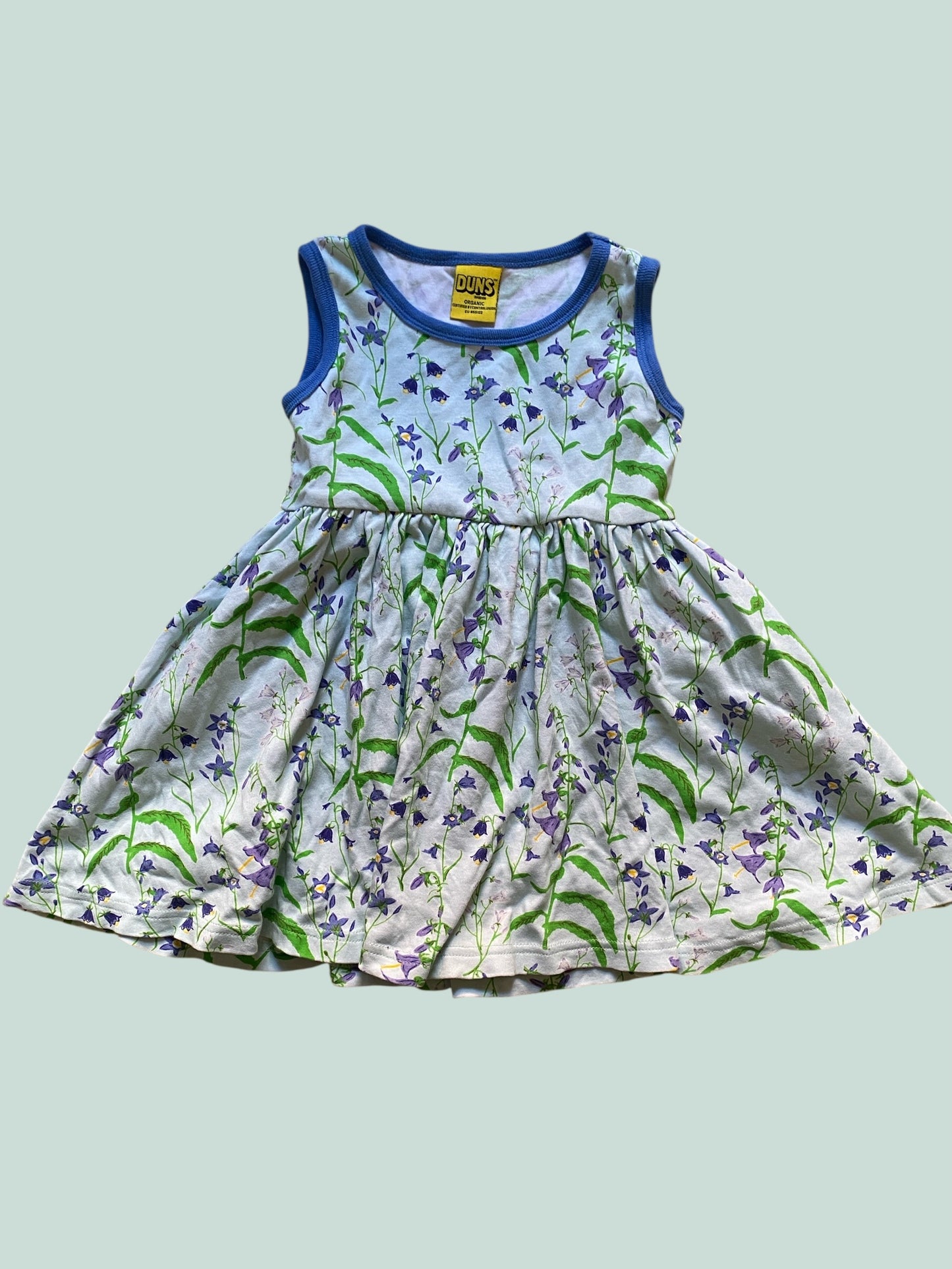 Organic cotton flower dress 2-3Y (98, generous) | Duns Sweden