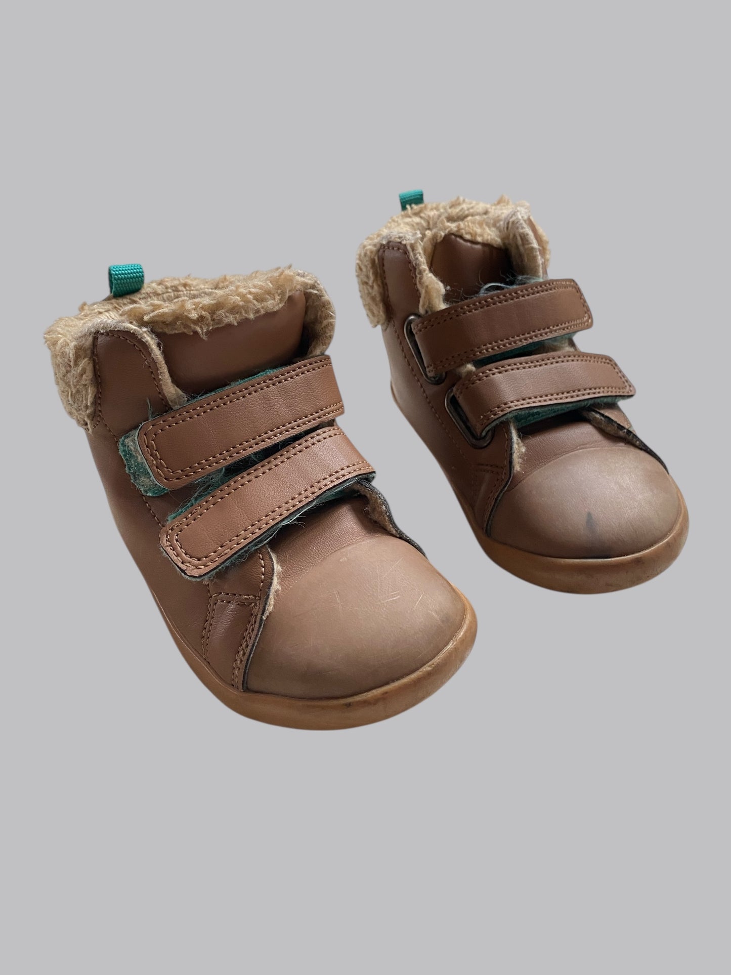 Brown velcro booties 8US Little Kids | Ten Little