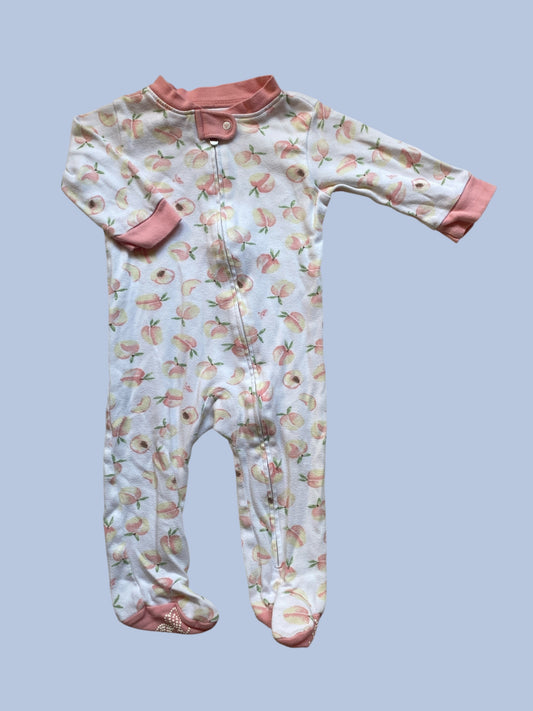 Organic cotton peach sleeper 6-9m (generous) | Burt's Bees