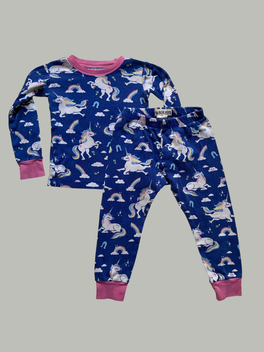 Cotton unicorn pajama set 18m/2Y | Little Blue House