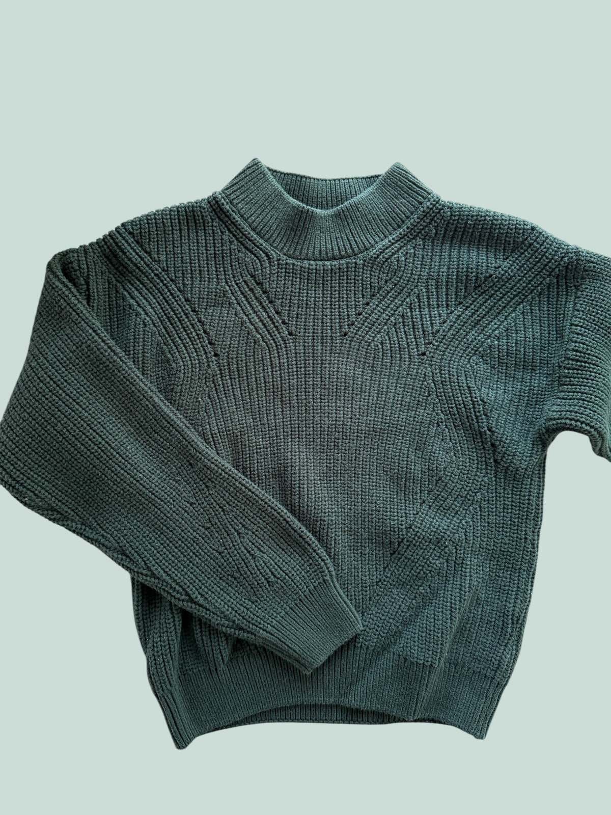 Cotton blend dark green knit sweater 12-14Y | H&M