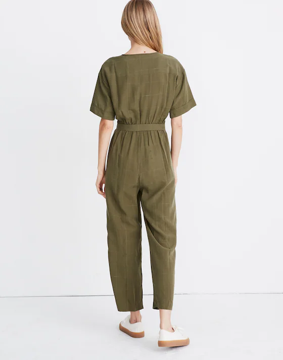 Short-sleeve belted lyocell jumpsuit women’s XS | Madewell