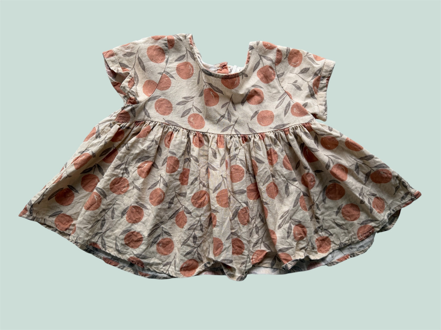 Linen blend peaches dress 2-3Y | Rylee & Cru