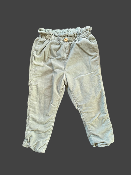 Cotton mint coloured lined corduroy pants 18-24m | H&M