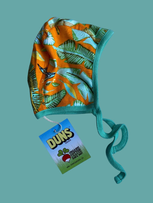 Organic cotton leaves +frogs bonnet 6-9m/45 | Duns Sweden