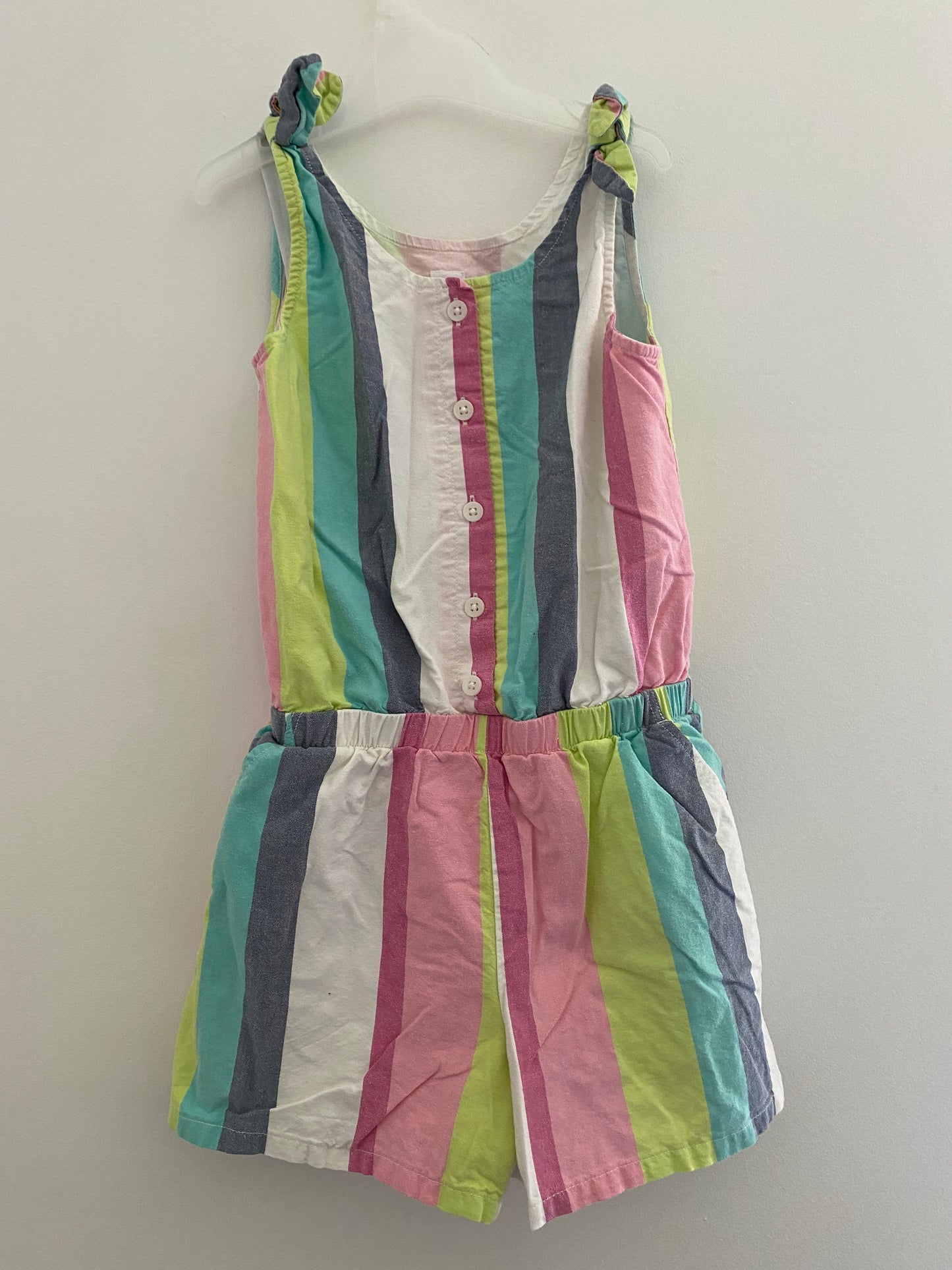 Striped cotton shortie romper 10Y / Gap