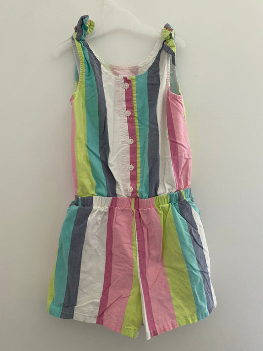Striped cotton shortie romper 10Y / Gap