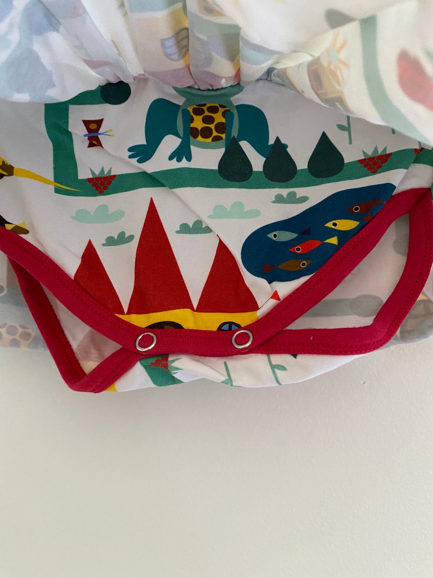 Organic cotton royal ribbit onesie dress 9-18m | Raspberry Republic