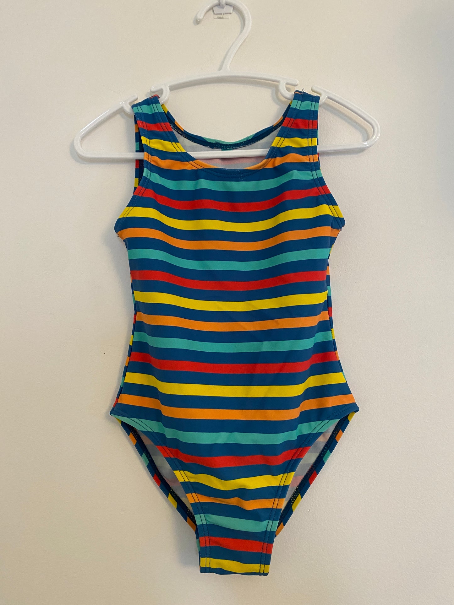 Rainbow stripedswimsuit 12-24m | Frugi