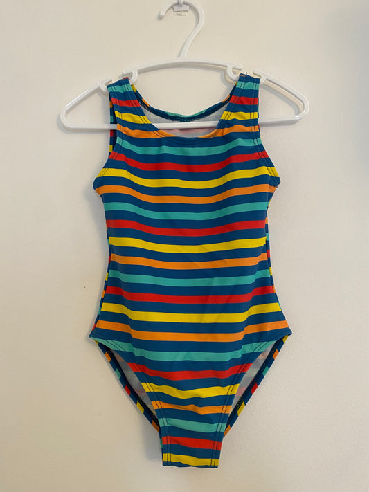 Rainbow stripedswimsuit 12-24m | Frugi