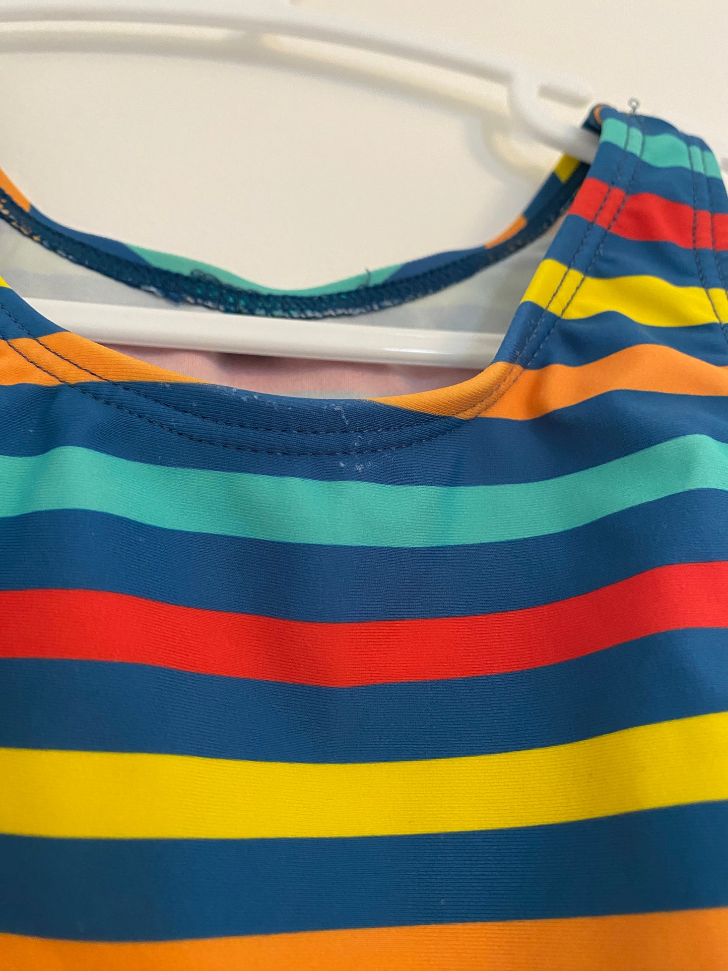 Rainbow stripedswimsuit 12-24m | Frugi