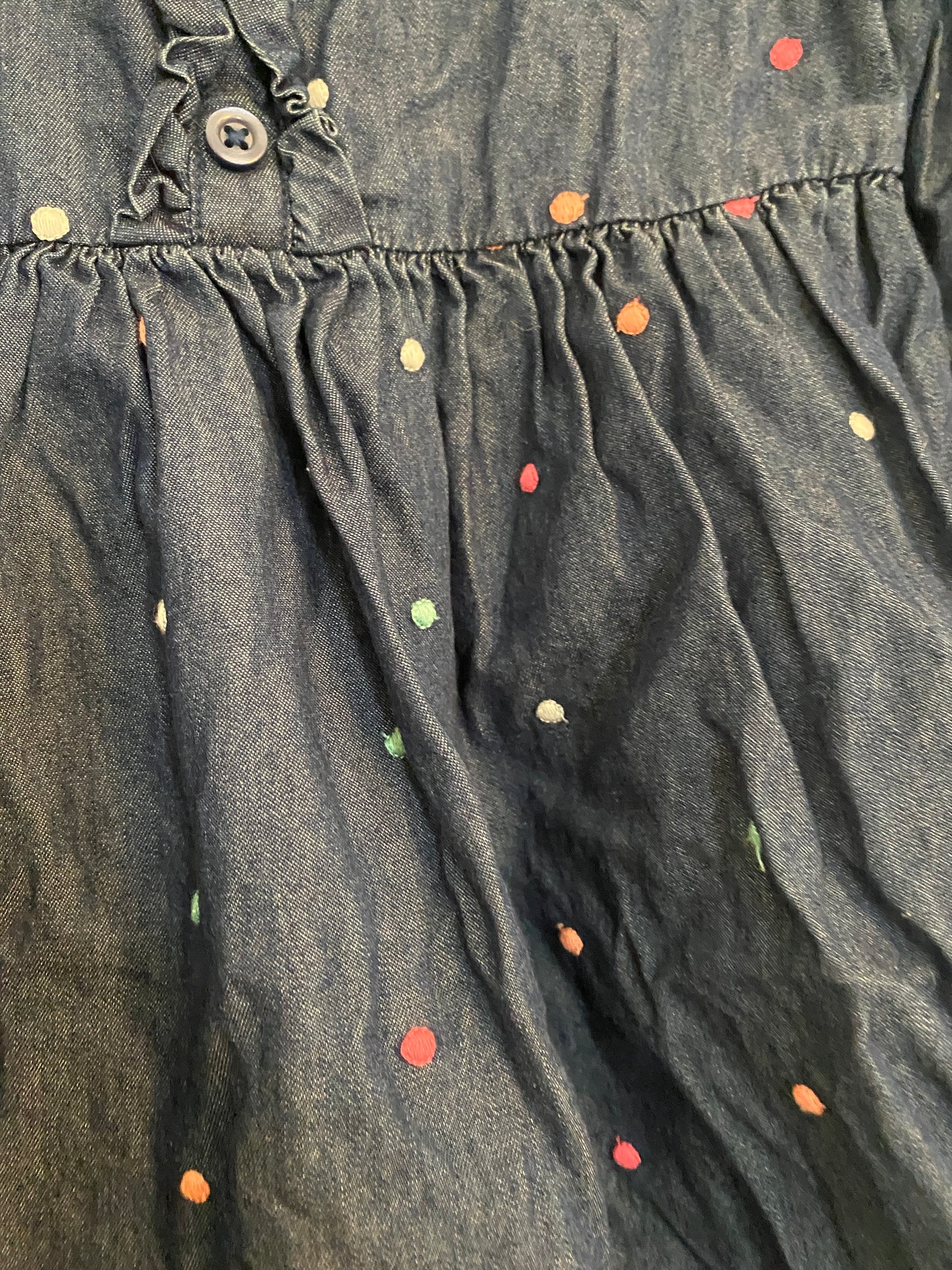 Denim polka dot dress 2Y | Gap