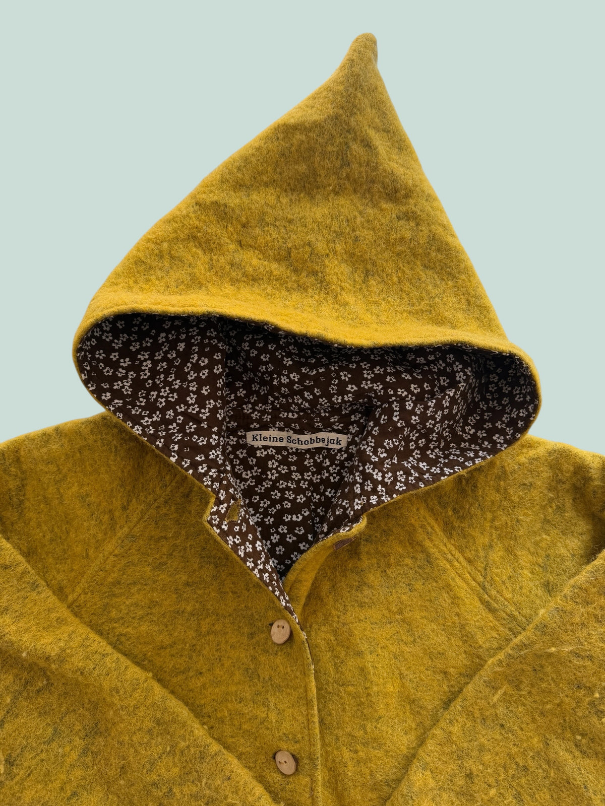 Yellow wool fleece jacket with cotton lining 4-5Y | Kleine Schobbejak