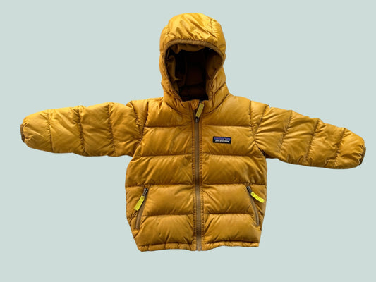 Gold hi-loft down sweater puffer hoodie 2Y | Patagonia