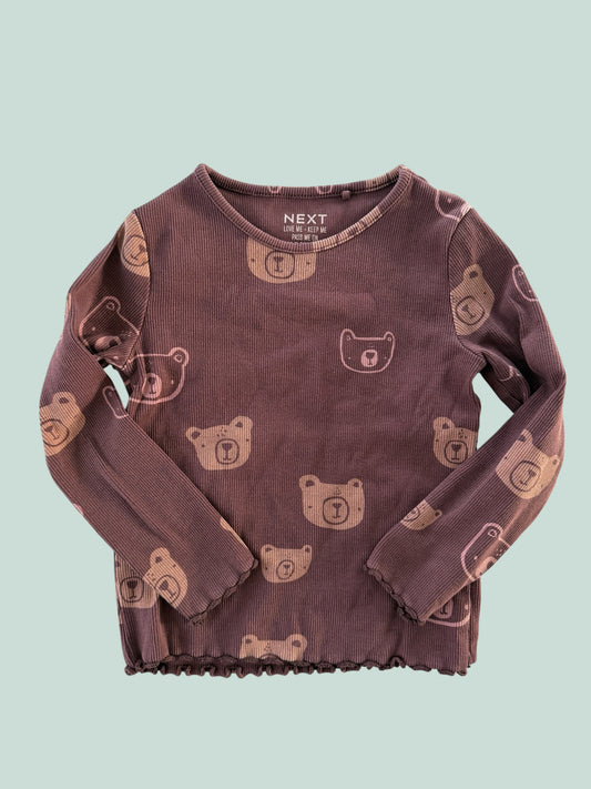 Cotton long sleeve bear rib top 2-3Y | Next