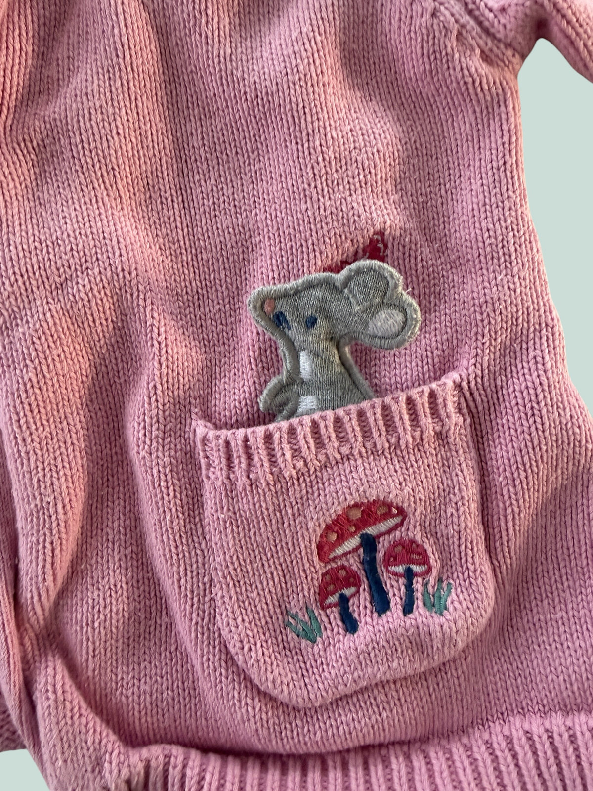 Cotton knit cardigan with bunny and mouse detail 2-3Y | JoJo Mamam Bébé
