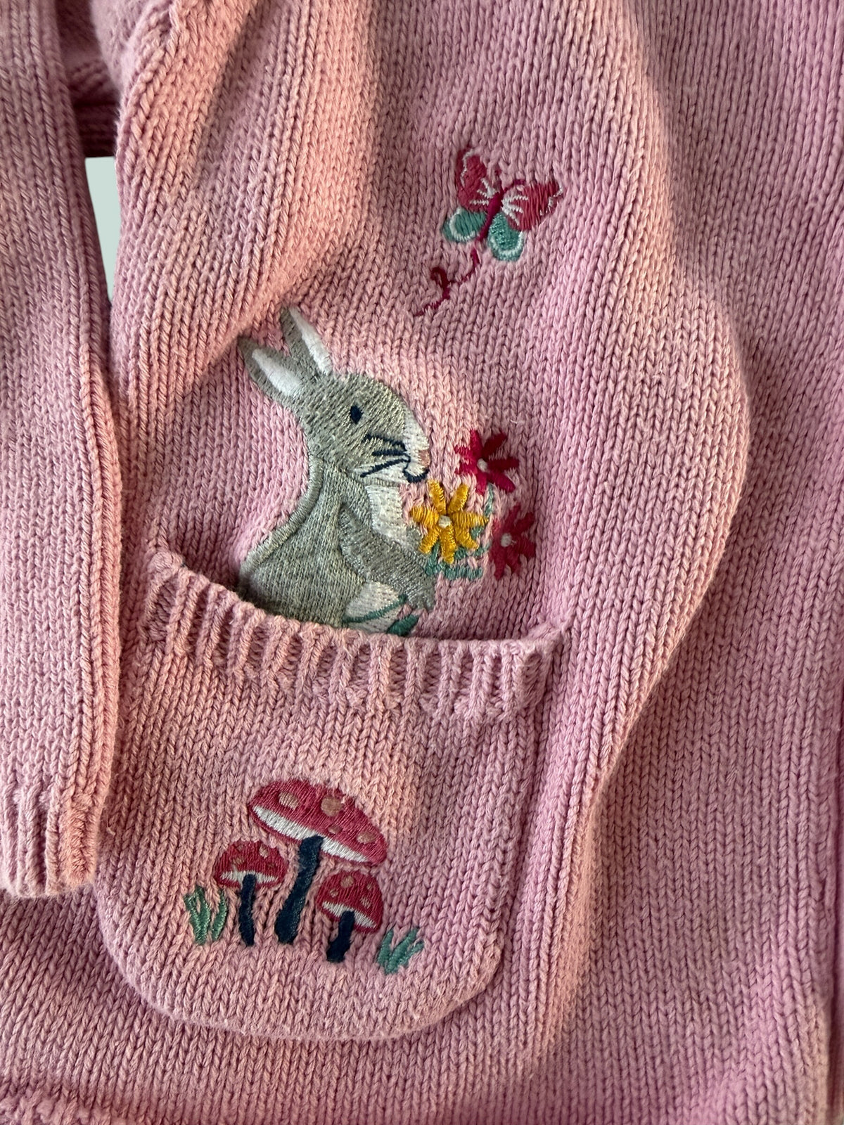 Cotton knit cardigan with bunny and mouse detail 2-3Y | JoJo Mamam Bébé