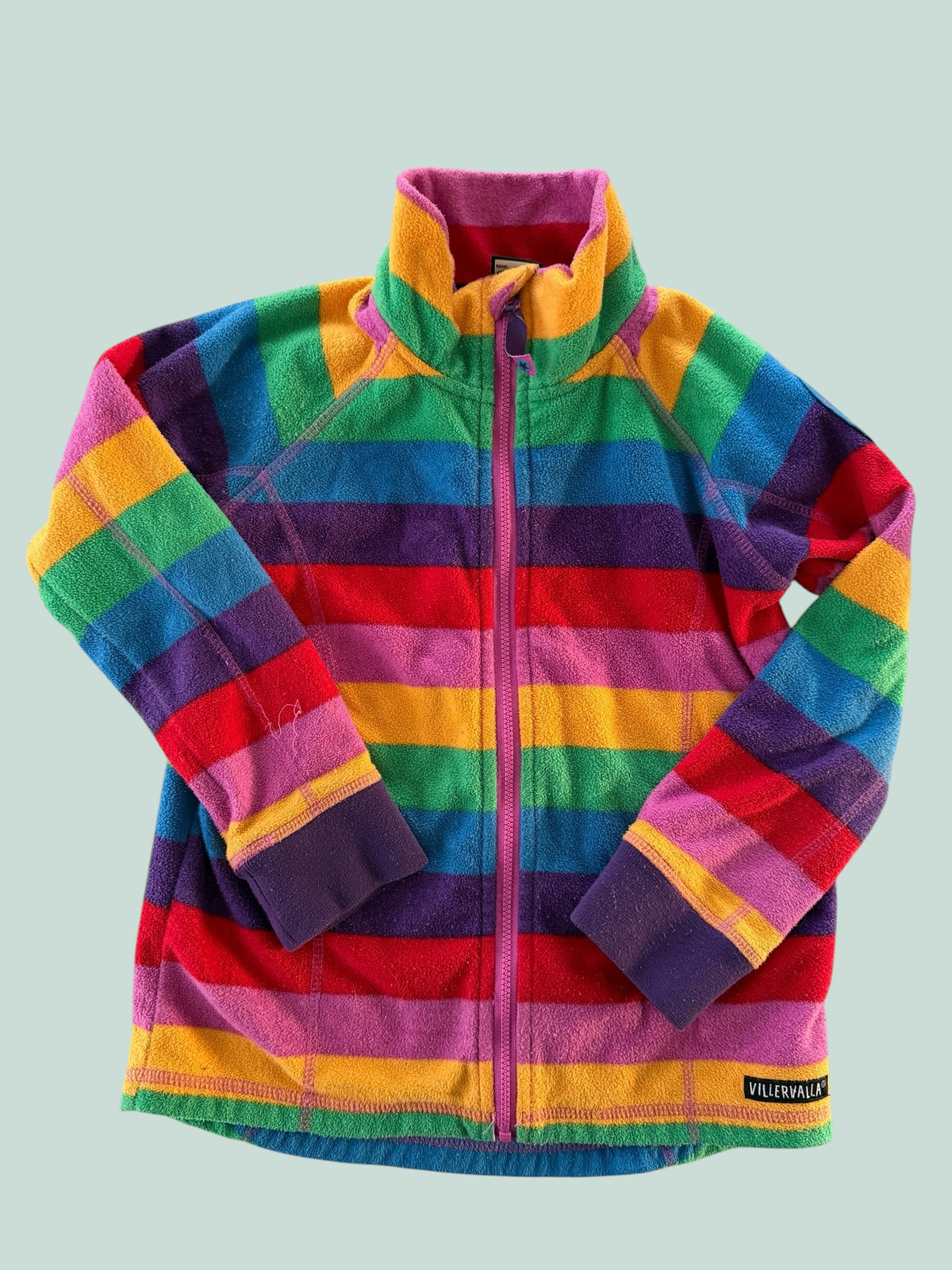 Rainbow stripe fleece sweater 6-8Y (122) | Villervalla