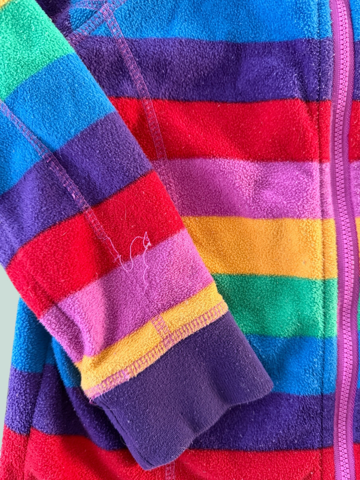 Rainbow stripe fleece sweater 6-8Y (122) | Villervalla